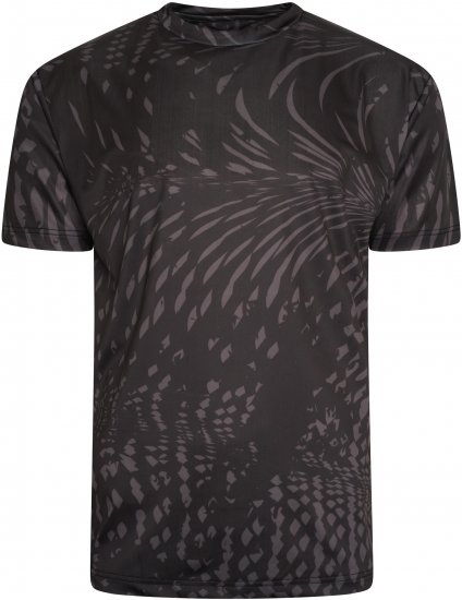 Kam Jeans AP003 Active Performance Marl Tee Black - Trička - Trička nadměrné velikosti - 2XL-14XL