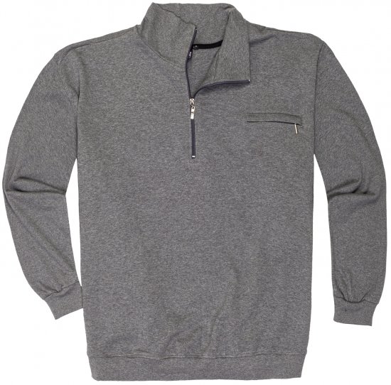 Adamo Athen Sweatshirt Half Zipper Grey - Mikiny & mikiny s kapucí - Mikiny & Mikiny s kapucí 2XL-12XL