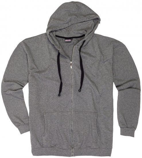Adamo Athen Hoodie with Zipper Grey - Mikiny & mikiny s kapucí - Mikiny & Mikiny s kapucí 2XL-12XL