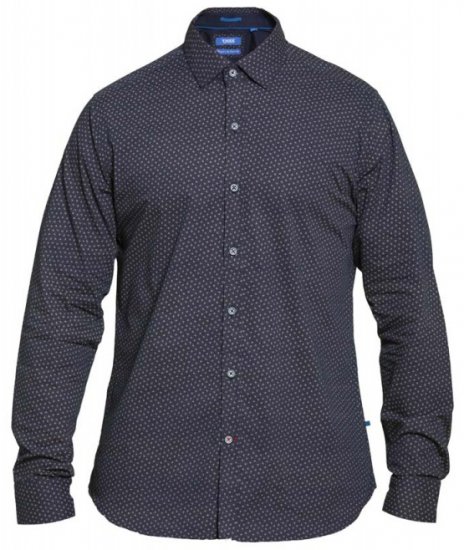 D555 Babworth Long Sleeve Shirt Navy - Košile - Košile 2XL-10XL