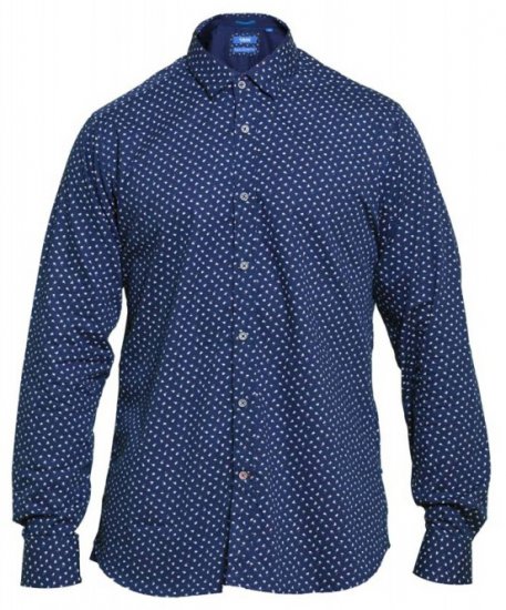 D555 Bainton Long Sleeve Shirt Navy - Košile - Košile 2XL-10XL