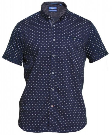 D555 Barrington Short Sleeve Shirt Navy - Košile - Košile 2XL-10XL