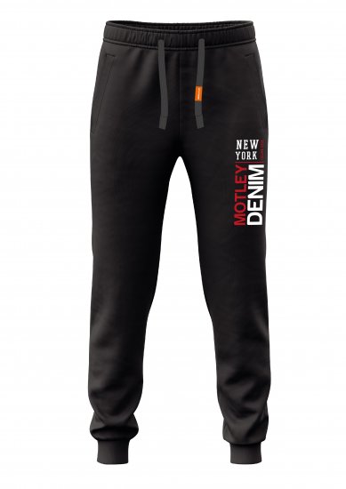 Motley Denim Belfast Sweatpants Black - Tepláky & kraťasy - Tepláky a Teplákové Kraťasy 2XL-12XL