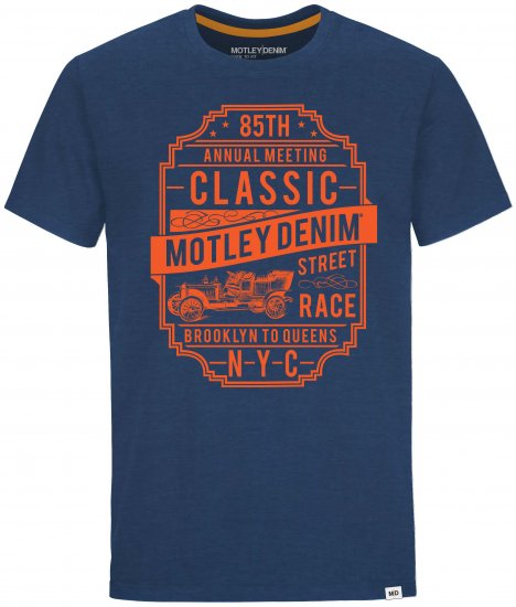 Motley Denim Blackpool T-shirt Dark Indigo - Trička - Trička nadměrné velikosti - 2XL-14XL