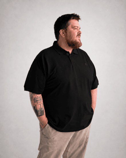 Motley Denim Bratislava Polo Black - Polokošile - Polokošile 2XL-8XL - Trička s límečkem 2XL-8XL