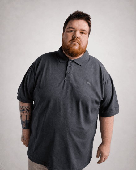 Motley Denim Bratislava Polo Charcoal - Polokošile - Polokošile 2XL-8XL - Trička s límečkem 2XL-8XL