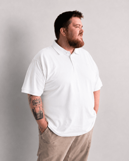 Motley Denim Bratislava Polo White - Polokošile - Polokošile 2XL-8XL - Trička s límečkem 2XL-8XL