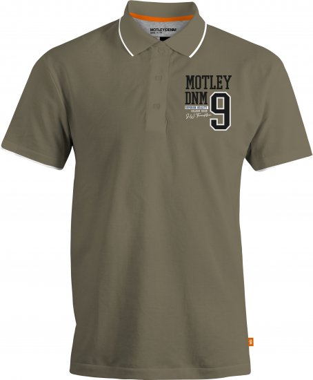 Motley Denim Brighton Polo Dark Khaki - Polokošile - Polokošile 2XL-8XL - Trička s límečkem 2XL-8XL