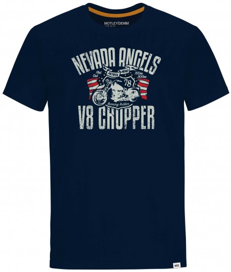 Motley Denim Cambridge T-shirt Navy - Trička - Trička nadměrné velikosti - 2XL-14XL