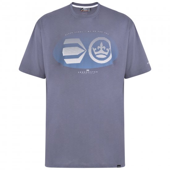 Crosshatch Eliptical T-shirt Grey - Trička - Trička nadměrné velikosti - 2XL-14XL