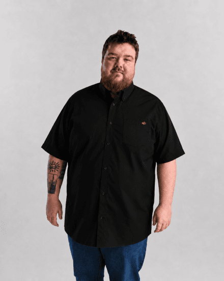 Motley Denim Zagreb Košile s krátkým rukávem Černá - Košile - Košile 2XL-10XL