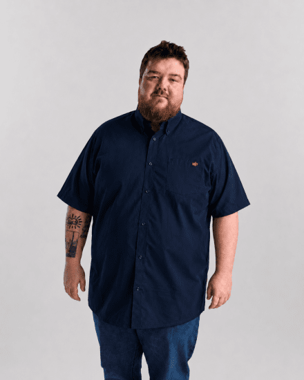 Motley Denim Zagreb Košile s krátkým rukávem Námořnická modrá - Košile - Košile 2XL-10XL