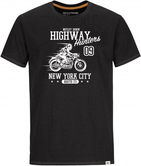 Motley Denim Chilton T-Shirt Black - Trička - Trička nadměrné velikosti - 2XL-14XL