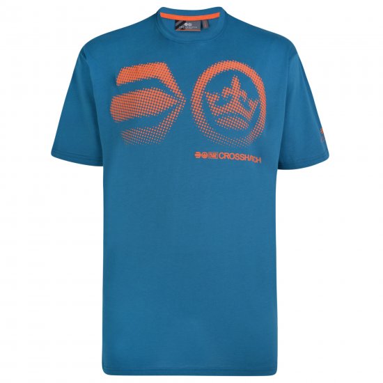 Crosshatch Kravtar T-shirt Blue - Trička - Trička nadměrné velikosti - 2XL-14XL