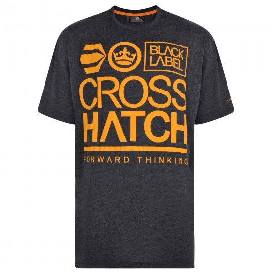 Crosshatch Large Go T-shirt Charcoal - Trička - Trička nadměrné velikosti - 2XL-14XL