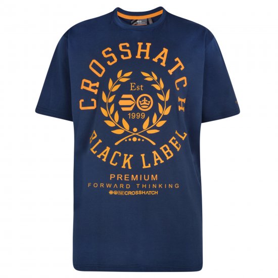 Crosshatch Laygos T-shirt Navy - Trička - Trička nadměrné velikosti - 2XL-14XL