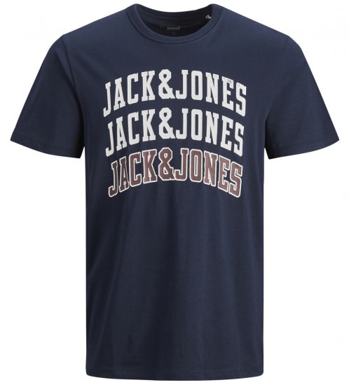 Jack & Jones JJCROSSING T-shirt Navy - Trička - Trička nadměrné velikosti - 2XL-14XL