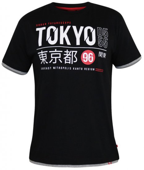 D555 Darnell T-shirt Black - Trička - Trička nadměrné velikosti - 2XL-14XL