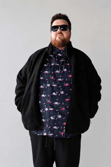 Jack & Jones Norrebro Teddy Jacket Black - Bundy - Bundy Nadměrné Velikosti - 2XL-8XL