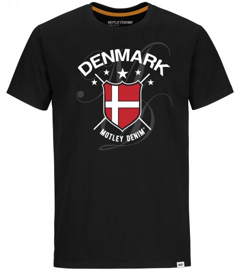 Motley Denim Denmark T-shirt Black - Trička - Trička nadměrné velikosti - 2XL-14XL