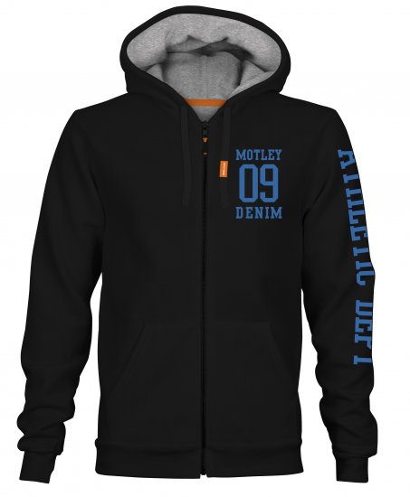 Motley Denim Ealing Hoodie Black - Mikiny & mikiny s kapucí - Mikiny & Mikiny s kapucí 2XL-12XL