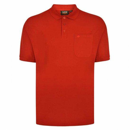 Espionage P074C Polokošile s Krátkým Rukávem Terakota - Polokošile - Polokošile 2XL-8XL - Trička s límečkem 2XL-8XL