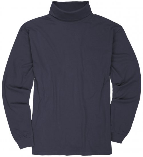 Adamo Fabio Comfort fit Turtleneck Long sleeve T-shirt Charcoal - Trička - Trička nadměrné velikosti - 2XL-14XL