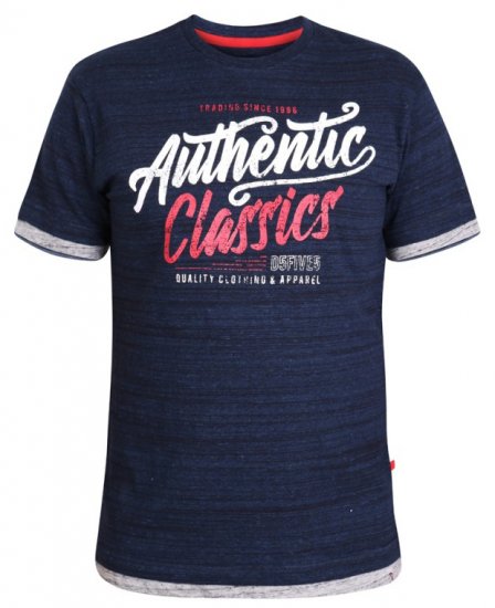 D555 Finn T-shirt Navy - Trička - Trička nadměrné velikosti - 2XL-14XL