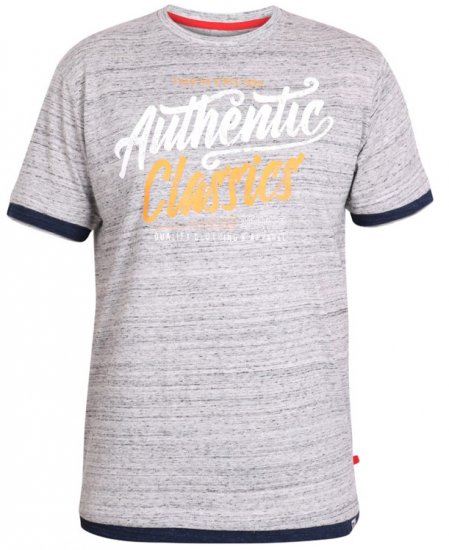 D555 Finn T-shirt Grey - Trička - Trička nadměrné velikosti - 2XL-14XL