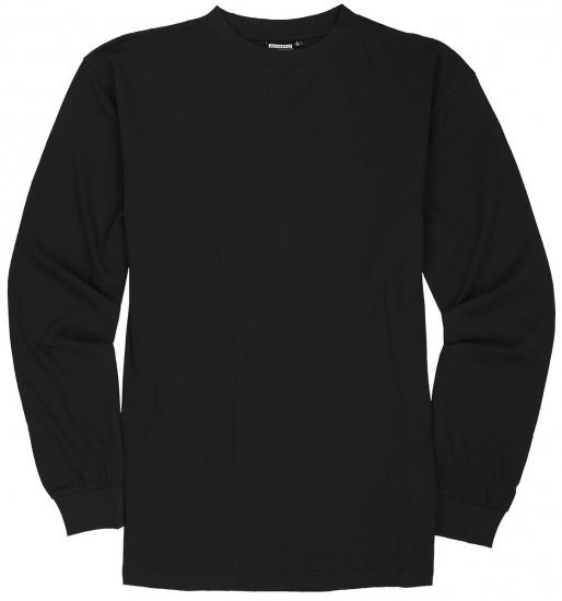 Adamo Floyd Comfort fit Long sleeve T-shirt Black - Trička - Trička nadměrné velikosti - 2XL-14XL