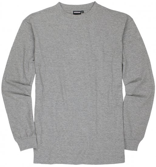 Adamo Floyd Comfort fit Long sleeve T-shirt Grey - Trička - Trička nadměrné velikosti - 2XL-14XL
