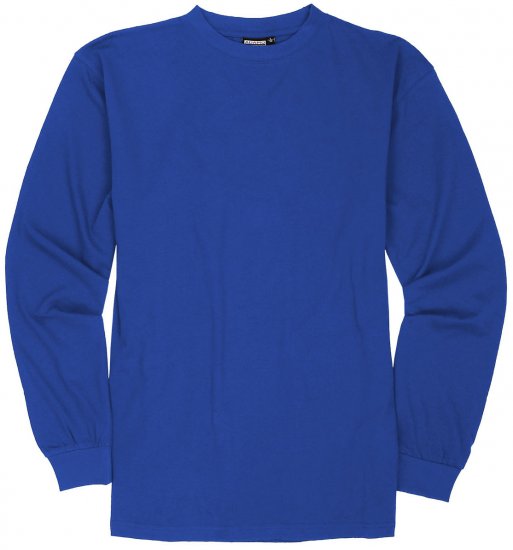 Adamo Floyd Comfort fit Long sleeve T-shirt Royal Blue - Trička - Trička nadměrné velikosti - 2XL-14XL