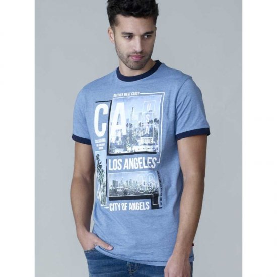 D555 Howie Fine Stripe T-shirt Blue - Trička - Trička nadměrné velikosti - 2XL-14XL
