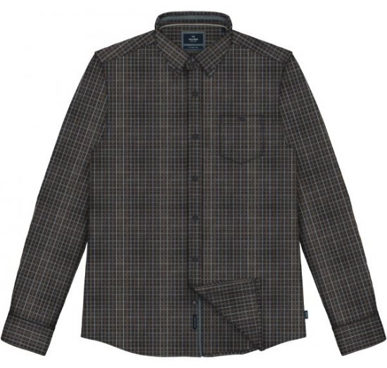 Double Outfitters FS-5230 Kostkovaná košile Námořnická modrá/Hnědá - Košile - Košile 2XL-10XL
