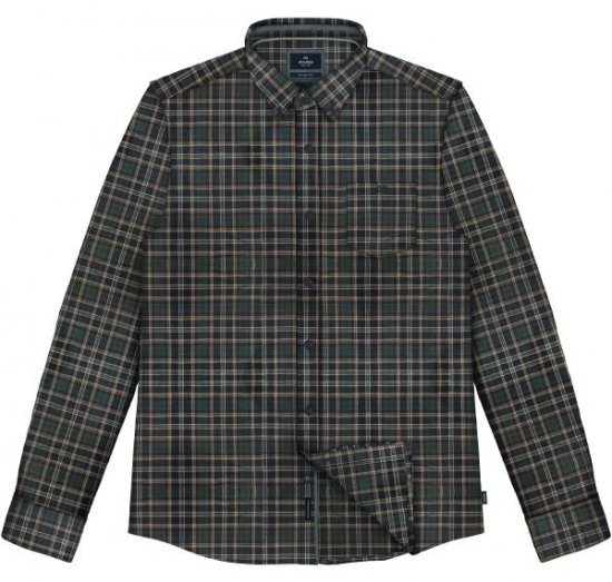 Double Outfitters FS-5230 Kostkovaná košile Tmavě zelená/Béžová - Košile - Košile 2XL-10XL