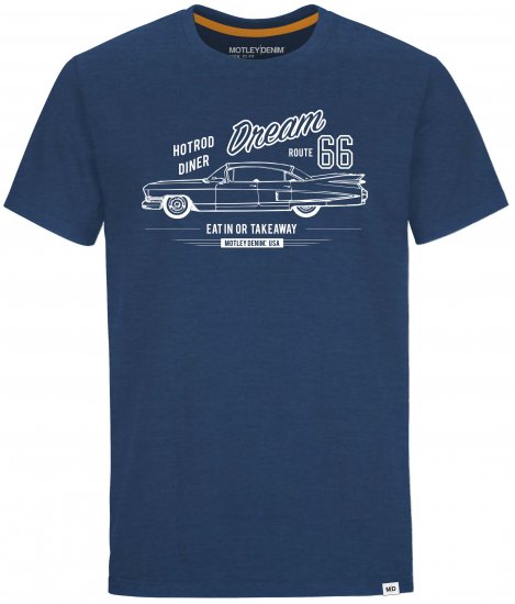 Motley Denim Gillingham T-shirt Dark Indigo - Trička - Trička nadměrné velikosti - 2XL-14XL