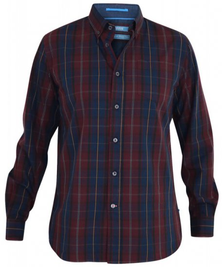 D555 Grady Long Sleeve Check Shirt - Košile - Košile 2XL-10XL