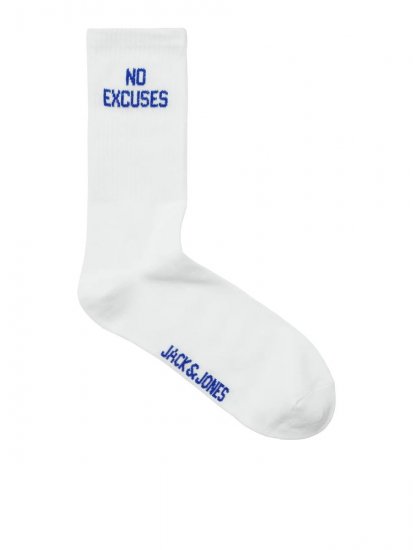 Jack & Jones Power Statements Tenisové ponožky Bílá 3-pack - Spodní prádlo - Spodní Prádlo Nadměrné Velikosti 2XL-8XL