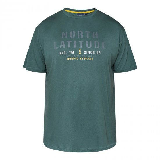 North Latitude T-Shirt Zelená/Khaki - Trička - Trička nadměrné velikosti - 2XL-14XL