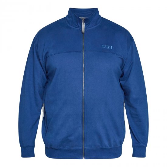 North Latitude Sweat Cardigan Modrá - Mikiny & mikiny s kapucí - Mikiny & Mikiny s kapucí 2XL-12XL
