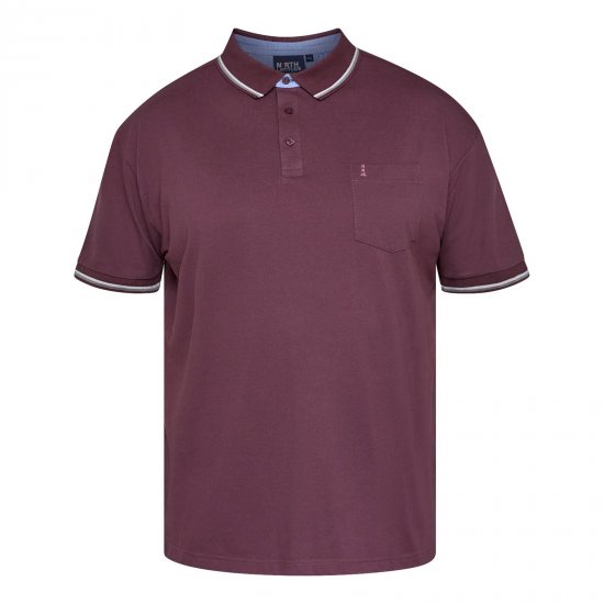 North Latitude Superflex Polo Aubergine - TALL polokošile - TALL polo trička pro vysoké muže