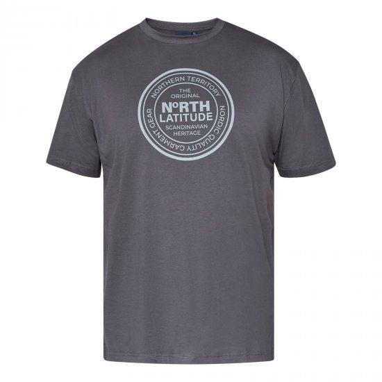 North Latitude T-Shirt Šedá/Dřevěné uhlí - TALL trička - Prodloužená pánská trička