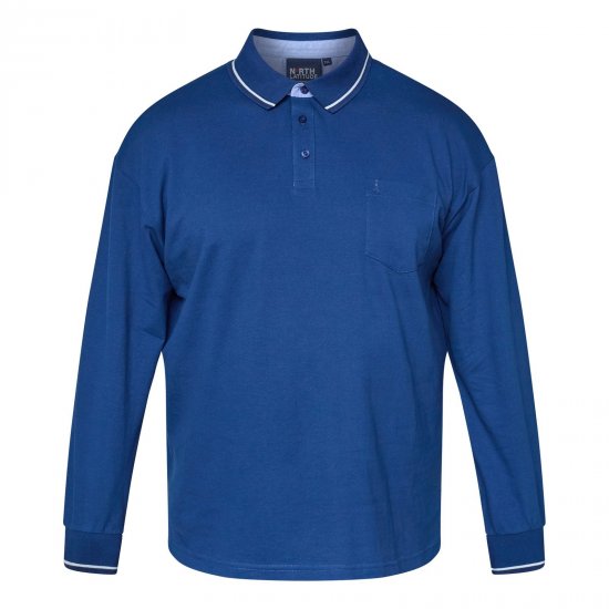 North Latitude Superflex Polo LS Modrá - Polokošile - Polokošile 2XL-8XL - Trička s límečkem 2XL-8XL