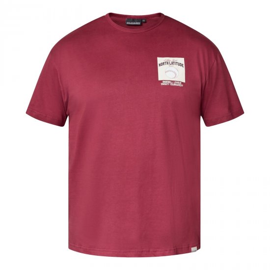 North Latitude T-Shirt With Print Červená - Trička - Trička nadměrné velikosti - 2XL-14XL
