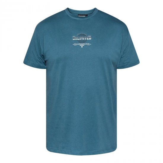 North Latitude T-Shirt With Print Modrá - Trička - Trička nadměrné velikosti - 2XL-14XL