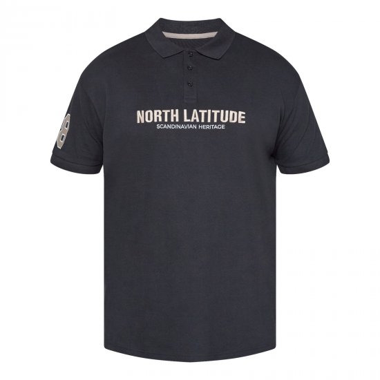 North Latitude Logo Polo Černá - TALL polokošile - TALL polo trička pro vysoké muže