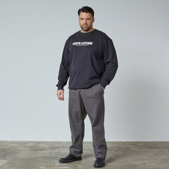 North Latitude Crewneck Sweatshirt Černá - TALL mikiny - TALL mikiny pro vysoké muže