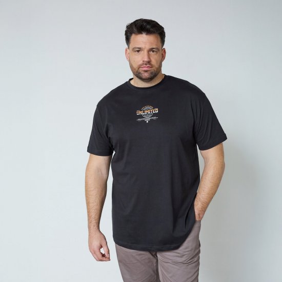 North Latitude T-Shirt With Print Černá - Trička - Trička nadměrné velikosti - 2XL-14XL