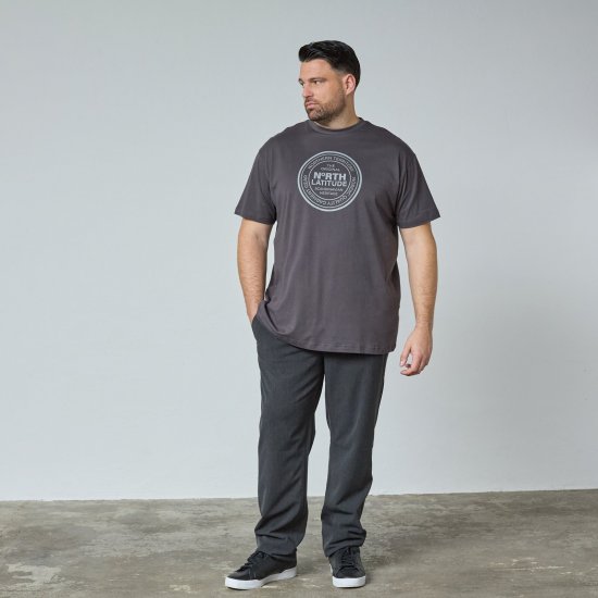 North Latitude T-Shirt Šedá/Dřevěné uhlí - TALL trička - Prodloužená pánská trička