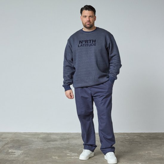 North Latitude Crewneck Logo Sweat Námořnická modrá - TALL mikiny - TALL mikiny pro vysoké muže
